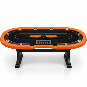 Wooden Octagonal Poker Table with Elongated Double Arc Design