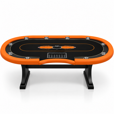 Wooden Octagonal Poker Table with Elongated Double Arc Design