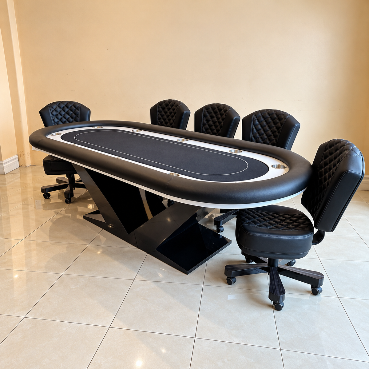 Direct Solid Wood Poker Table with V Support