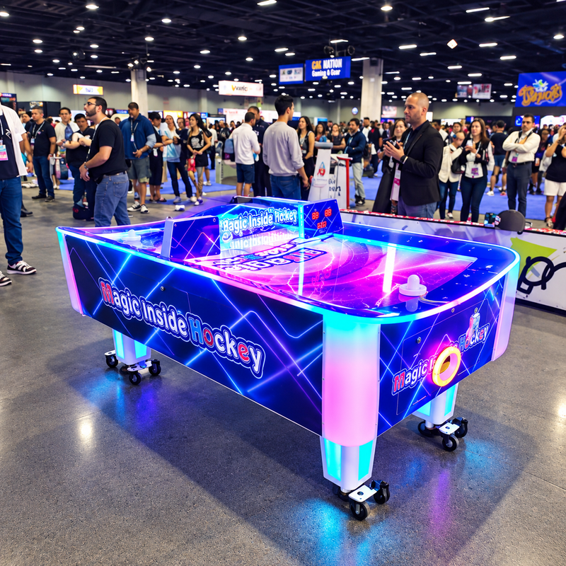 Coin Operated Arcade Air Hockey Table with LED Lighting