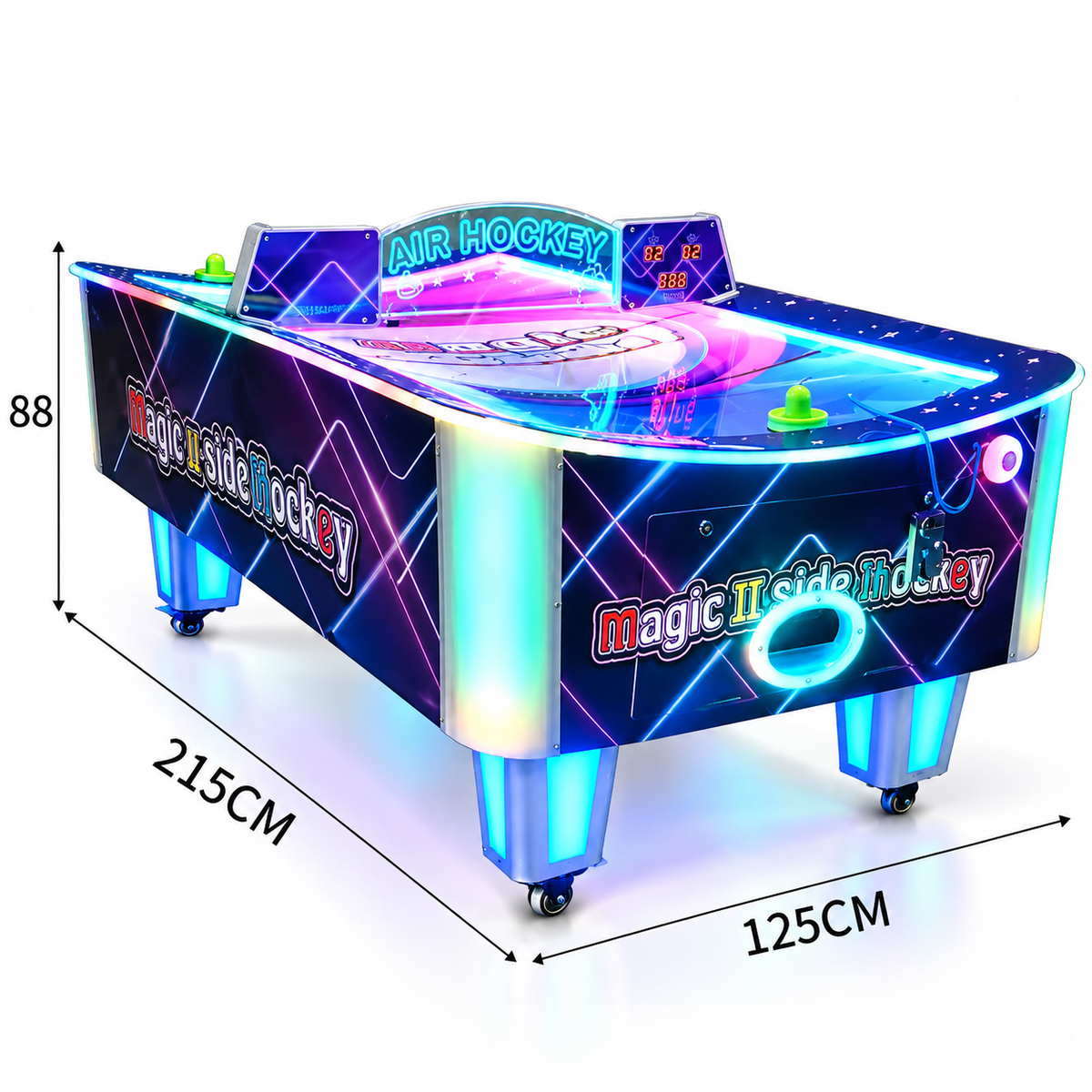 Coin Operated Arcade Air Hockey Table with LED Lighting