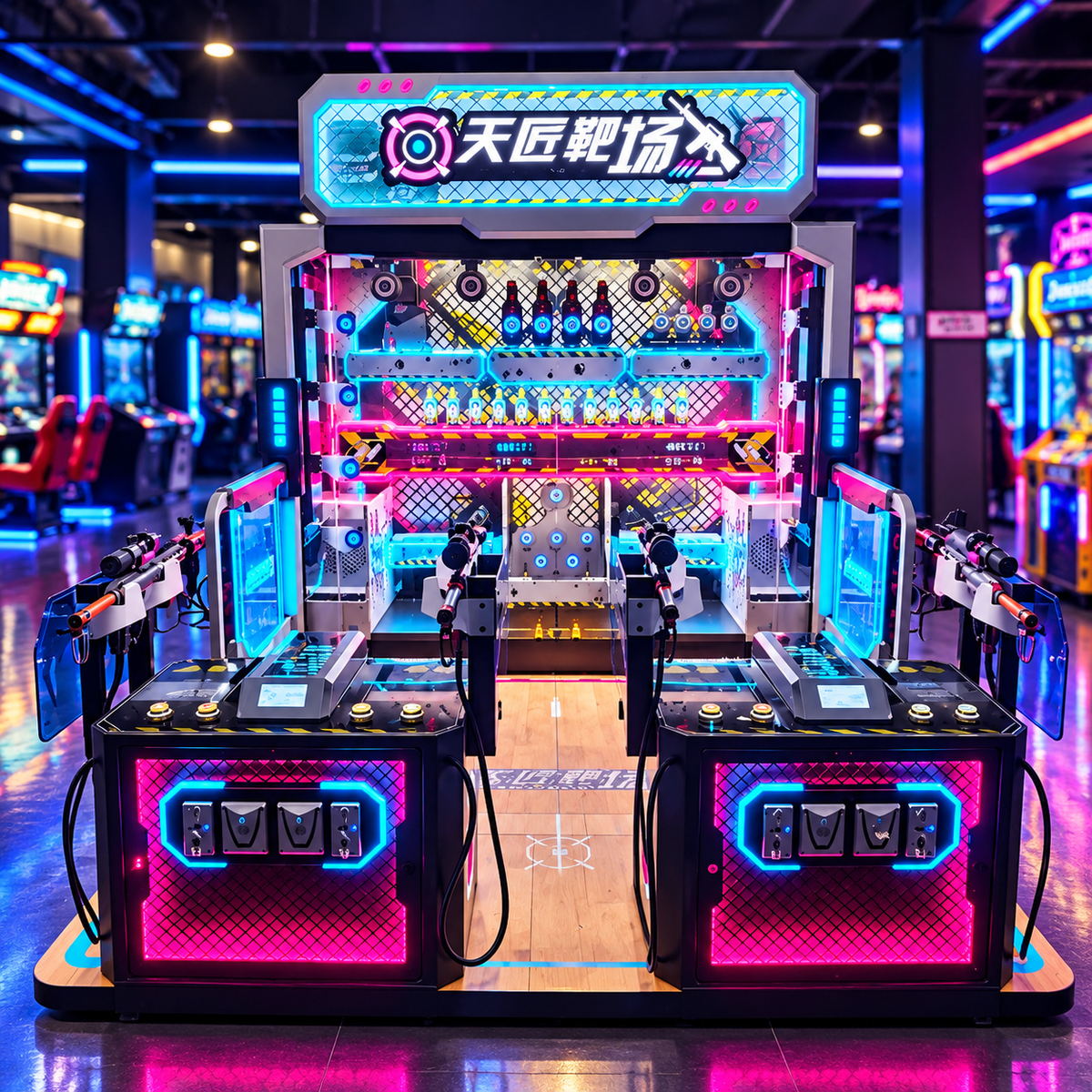 Multi Player Coin Operated Shooting Gallery Arcade Game Machine