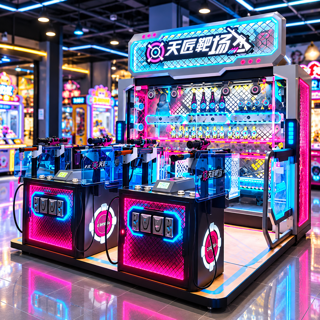 Multi Player Coin Operated Shooting Gallery Arcade Game Machine