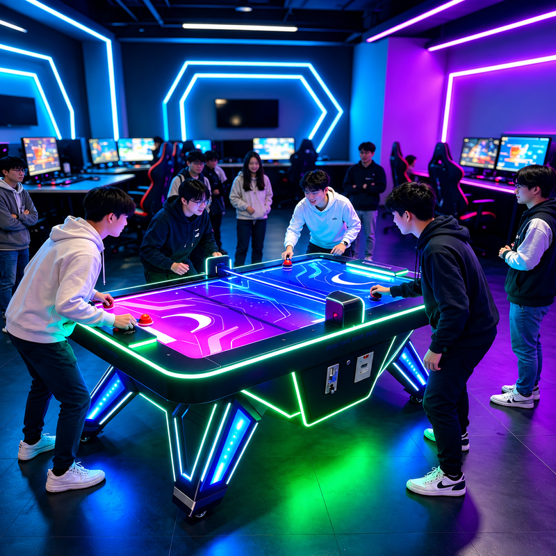 LED Air Hockey Arcade Table for Commercial Game Rooms