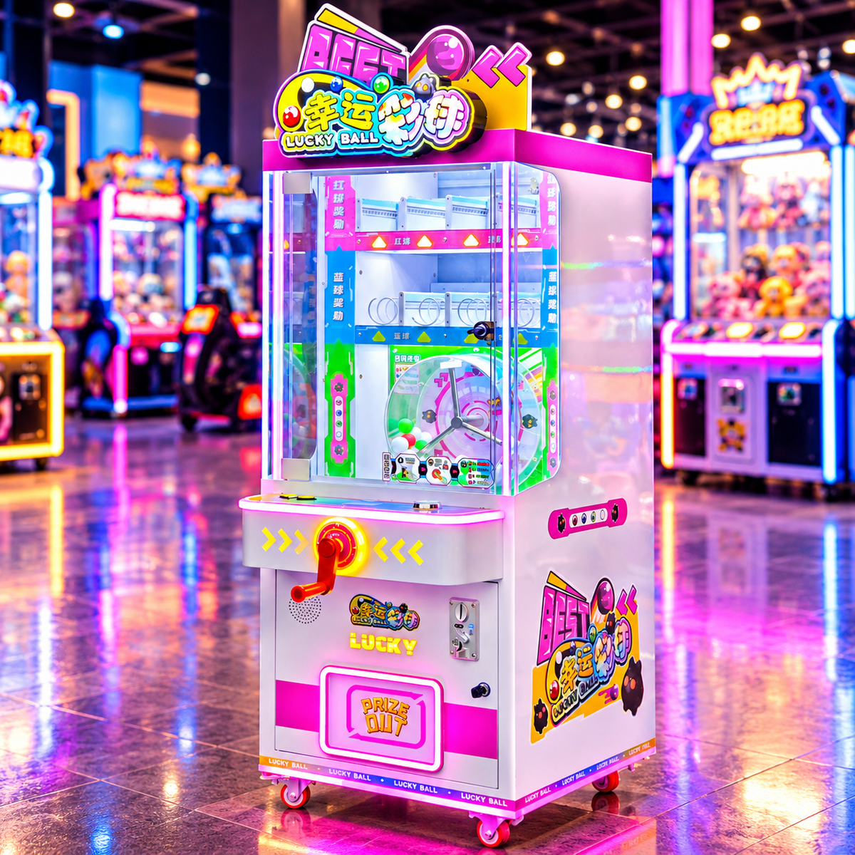 Coin Operated Lucky Ball Prize Redemption Arcade Machine