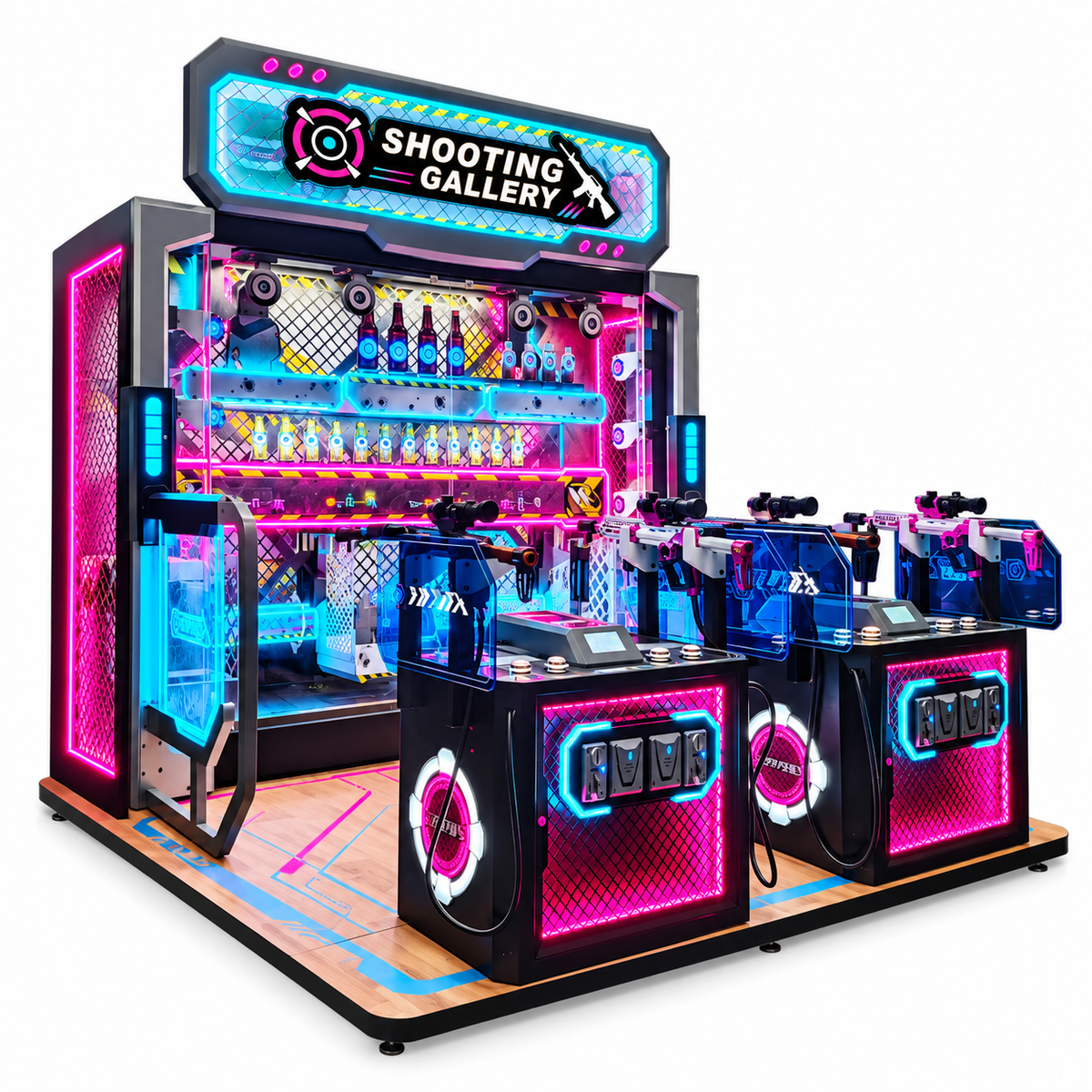Multi Player Coin Operated Shooting Gallery Arcade Game Machine