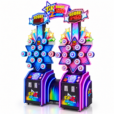 Two Player Interactive Reaction Arcade Game with Prize Redemption