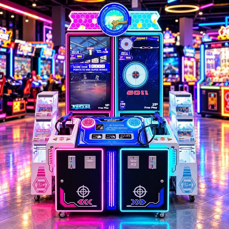 Two-Player Coin Operated Arcade Shooting Game Machine