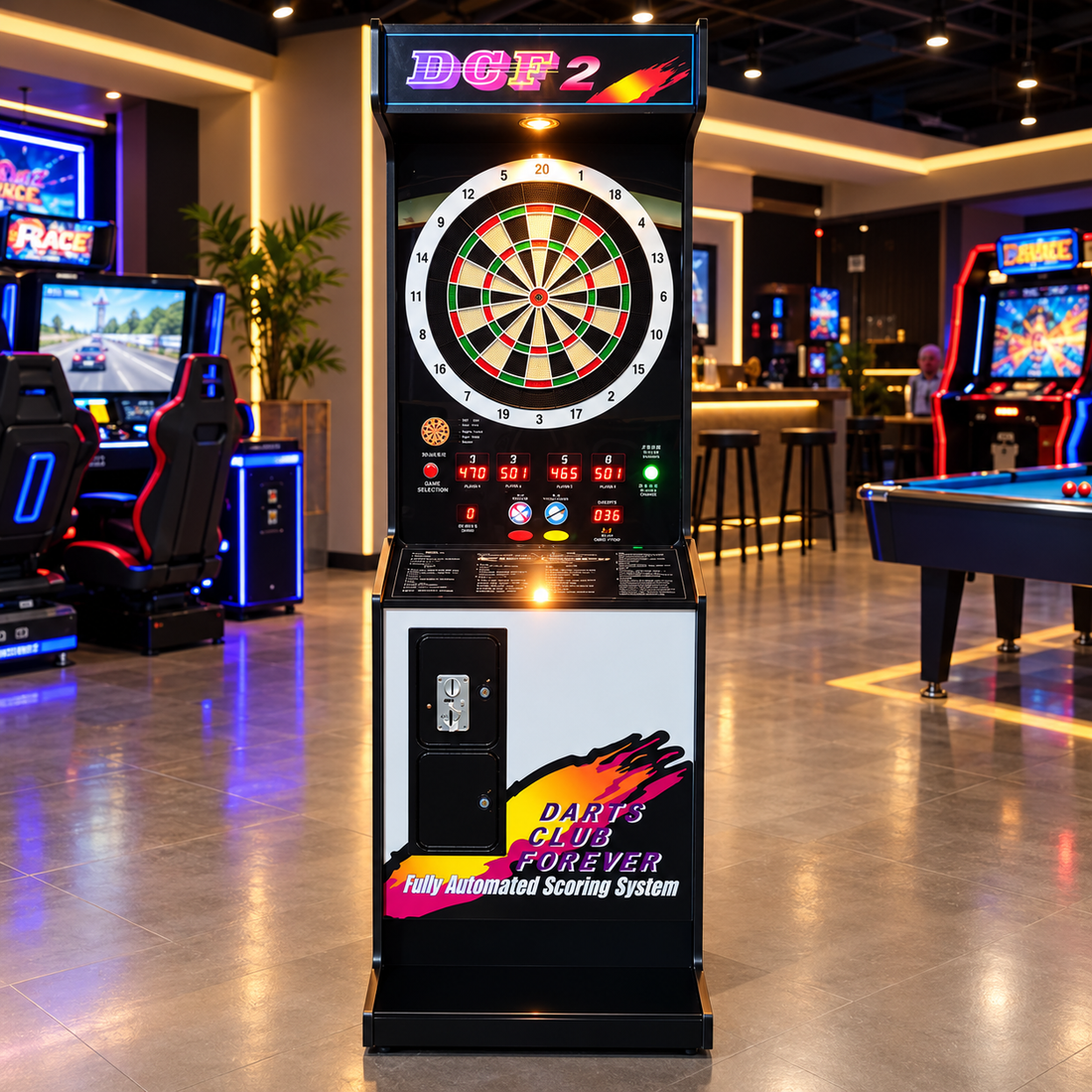 Children's Coin-Operated Electronic Dart Machine for Arcade Play