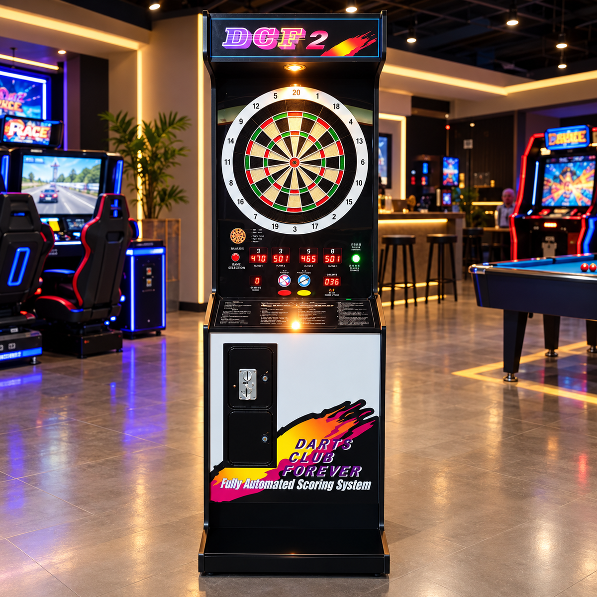 Children's Coin-Operated Electronic Dart Machine for Arcade Play