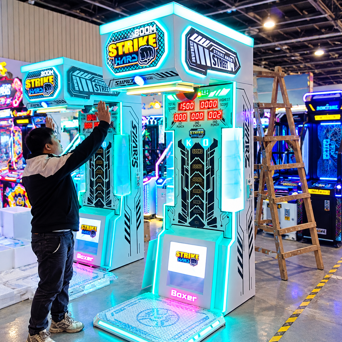 Coin Operated Boxing Punching Arcade Game Machine with LED Display – view 2