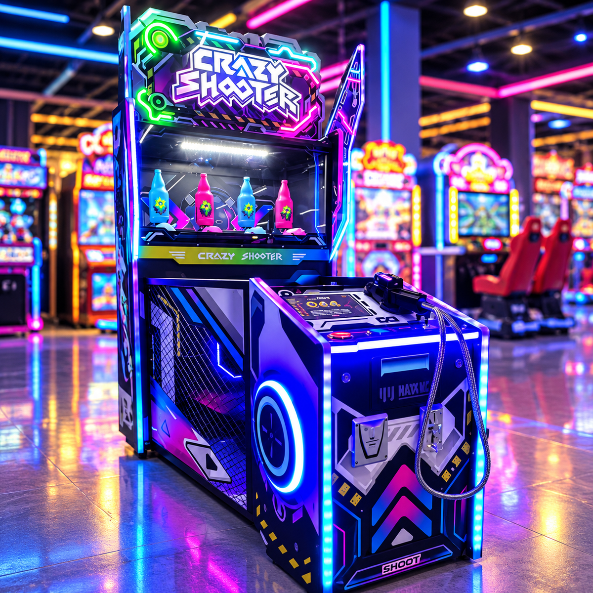 Coin Operated Shooting Arcade Game Machine with 10-Inch Touchscreen