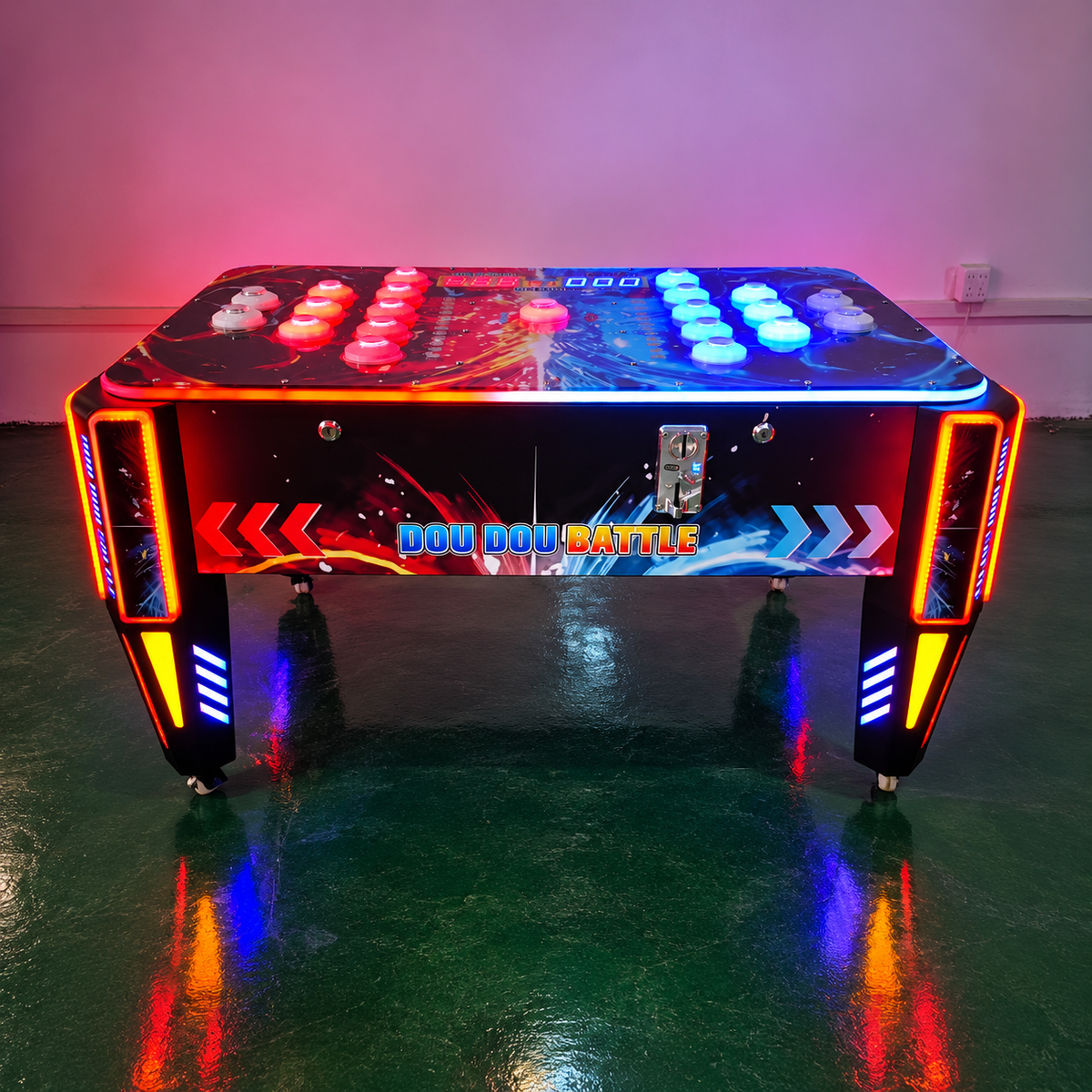 2 Player LED Reaction Speed Arcade Game Table with Light Buttons