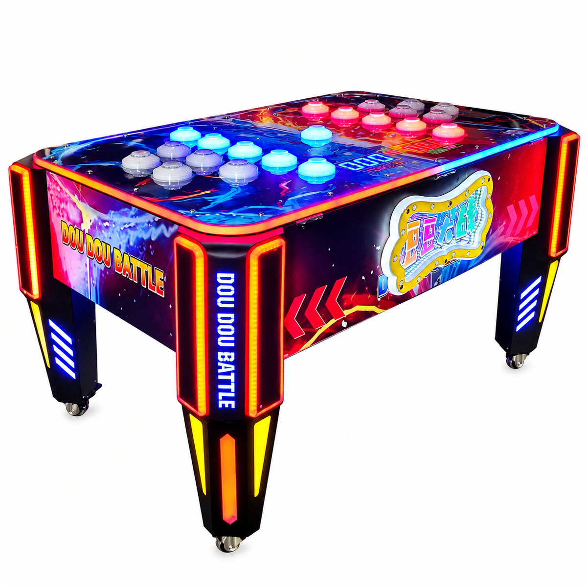 2 Player LED Reaction Speed Arcade Game Table with Light Buttons