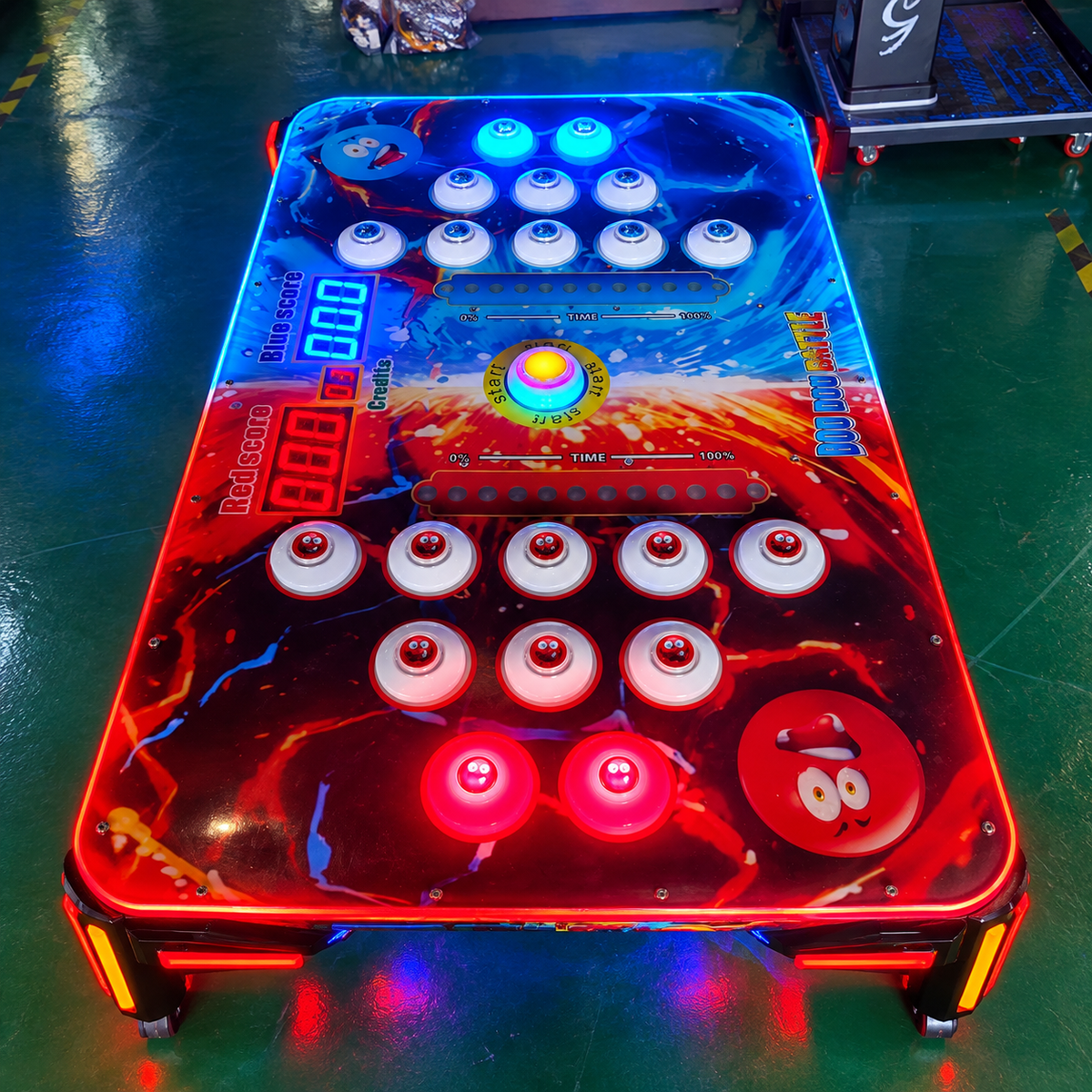 2 Player LED Reaction Speed Arcade Game Table with Light Buttons
