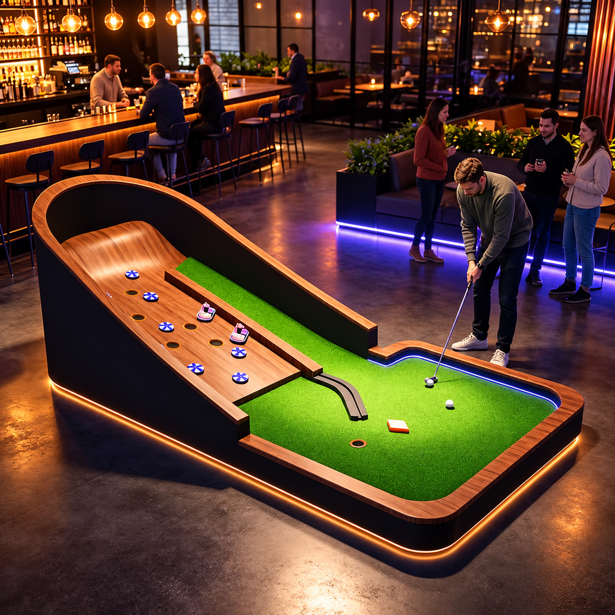 Commercial Indoor 9 Hole Mini Golf Course Portable Infinity Arcade Game
