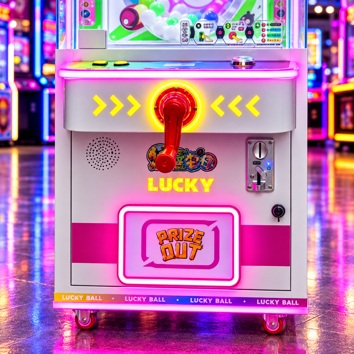 Coin Operated Lucky Ball Prize Redemption Arcade Machine