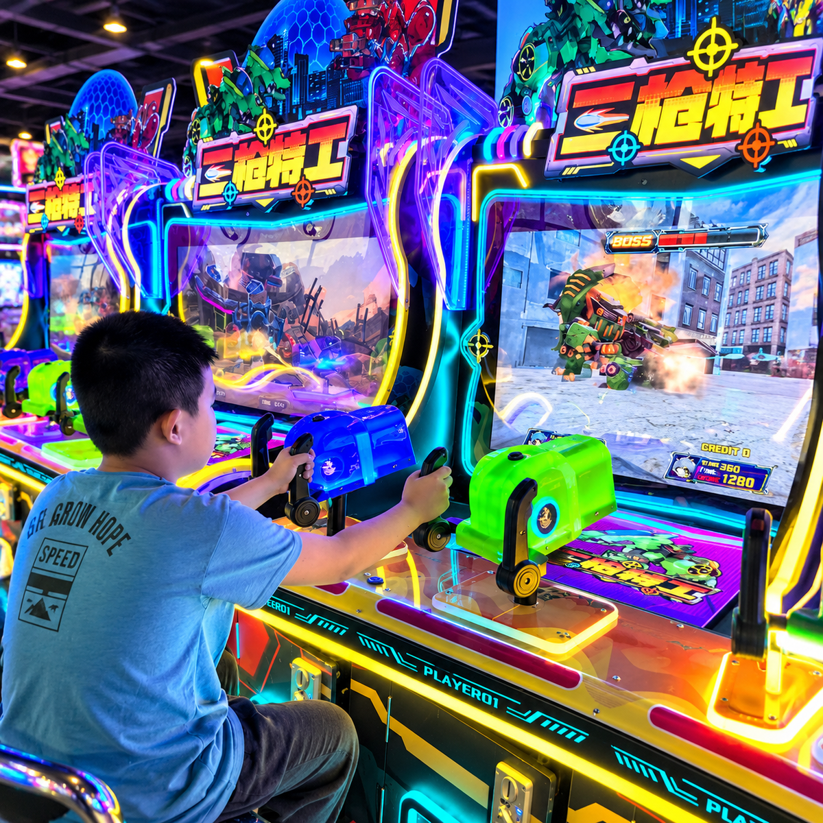 3-Player Coin-Operated Shooting Gun Arcade Game Machine – view 2