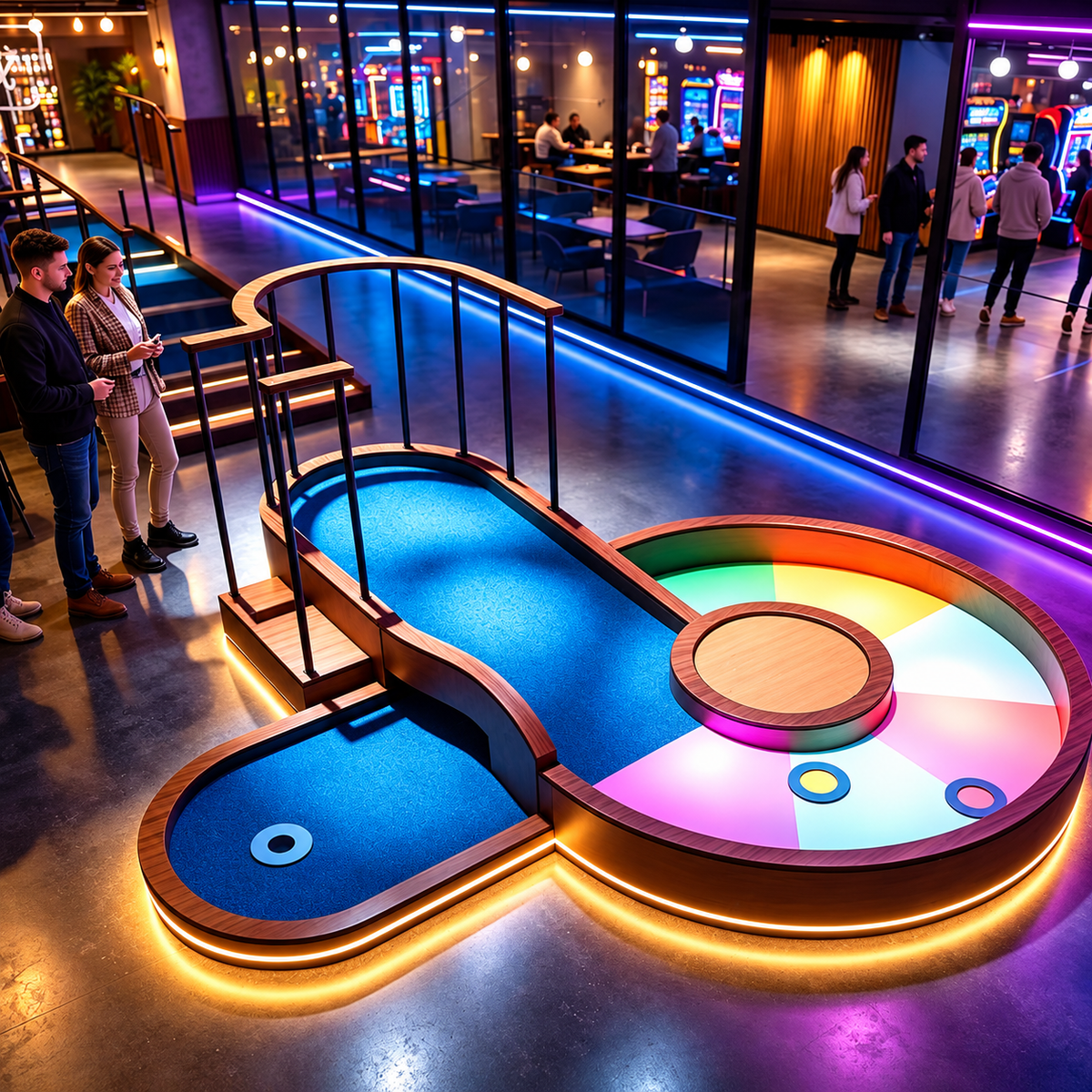 Commercial Indoor 9 Hole Mini Golf Course Portable Infinity Arcade Game