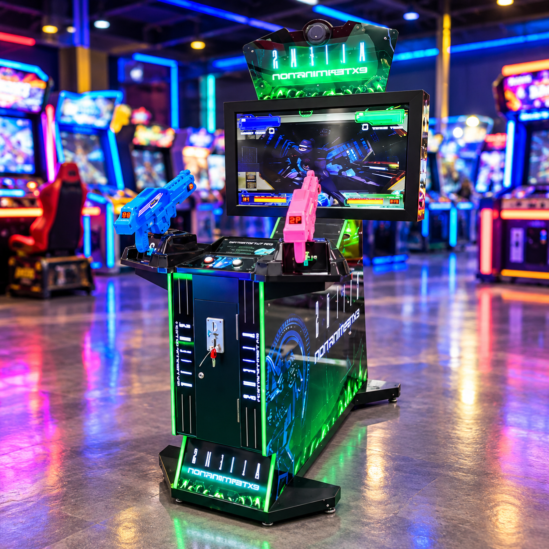 Coin Operated Video Arcade Shooting Machine for Aliens Action