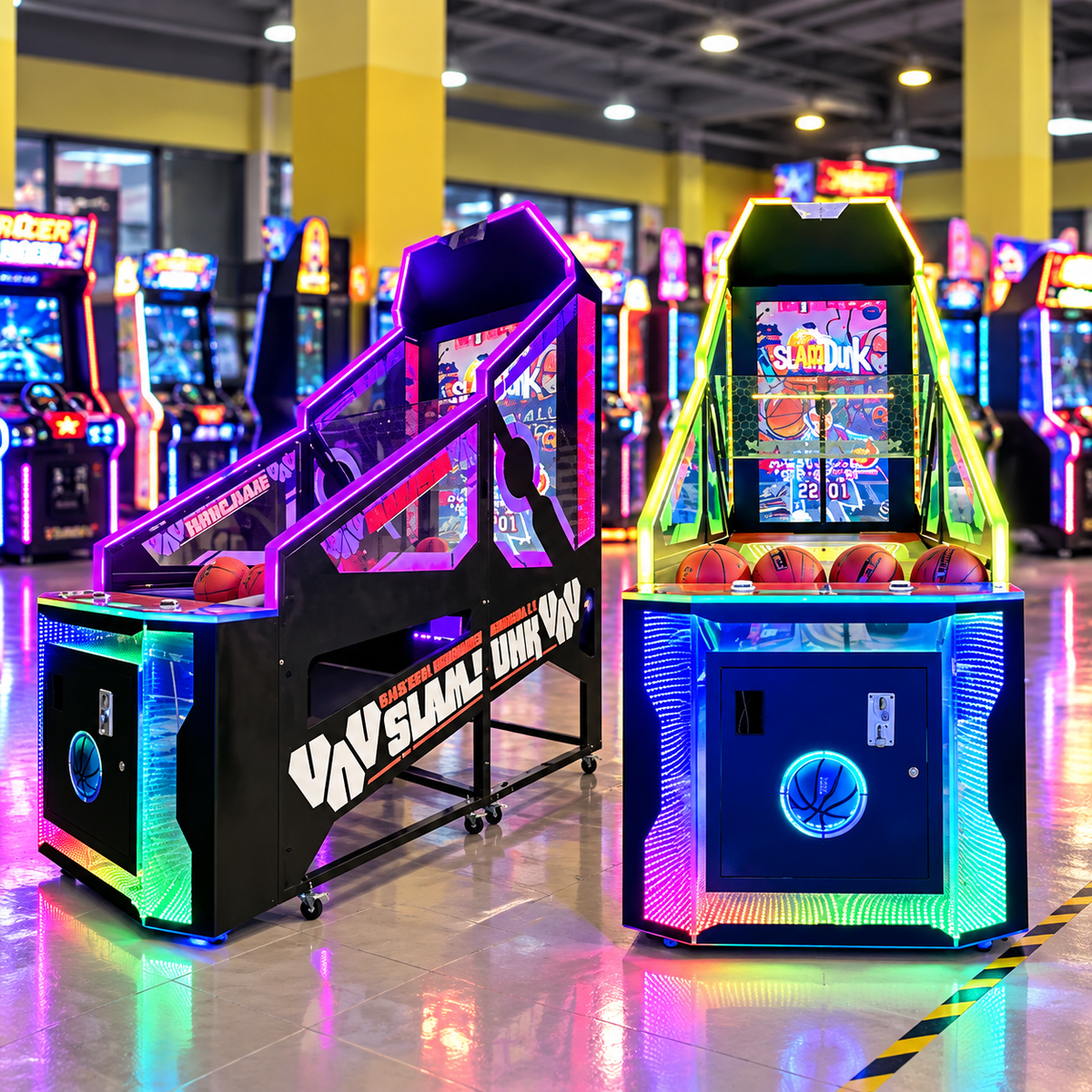 Indoor Electronic Street Basketball Arcade Shooting Simulator with LED Lights