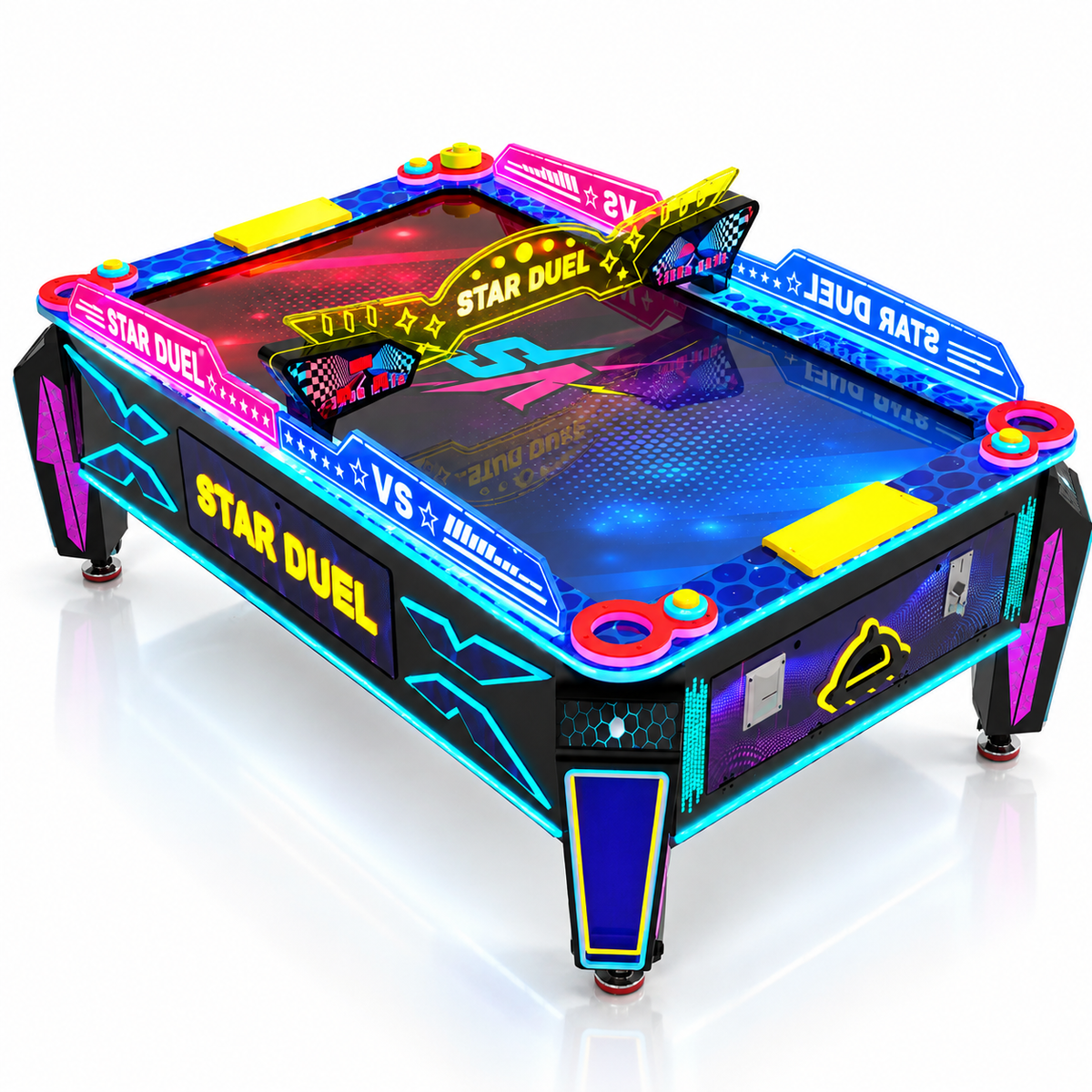 Four Player Coin Operated Air Hockey Arcade Game Table
