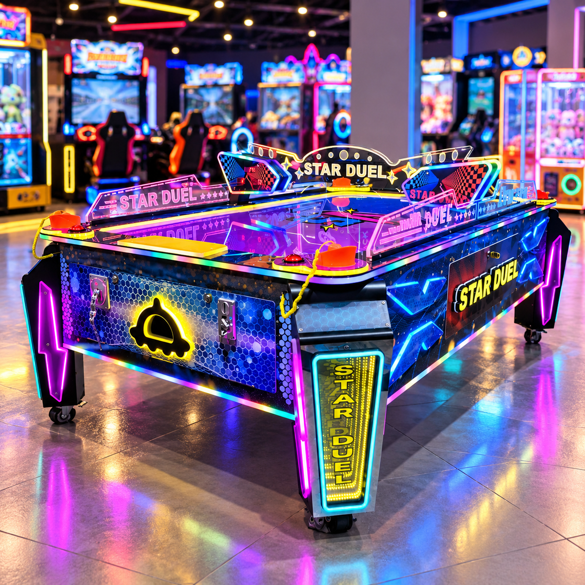 Four Player Coin Operated Air Hockey Arcade Game Table
