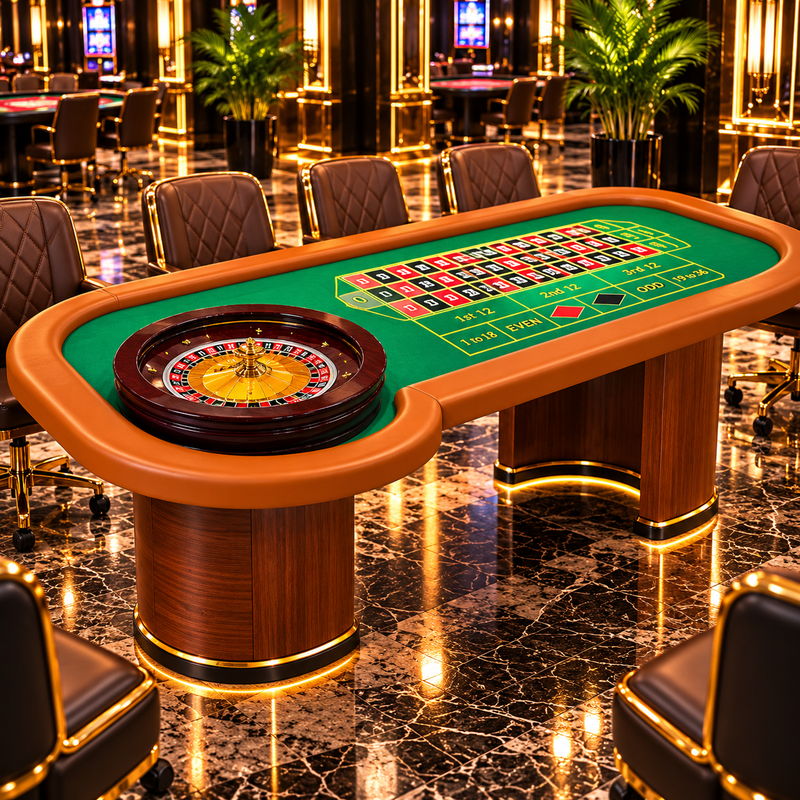 Wooden Roulette Wheel Table for Casino Gaming