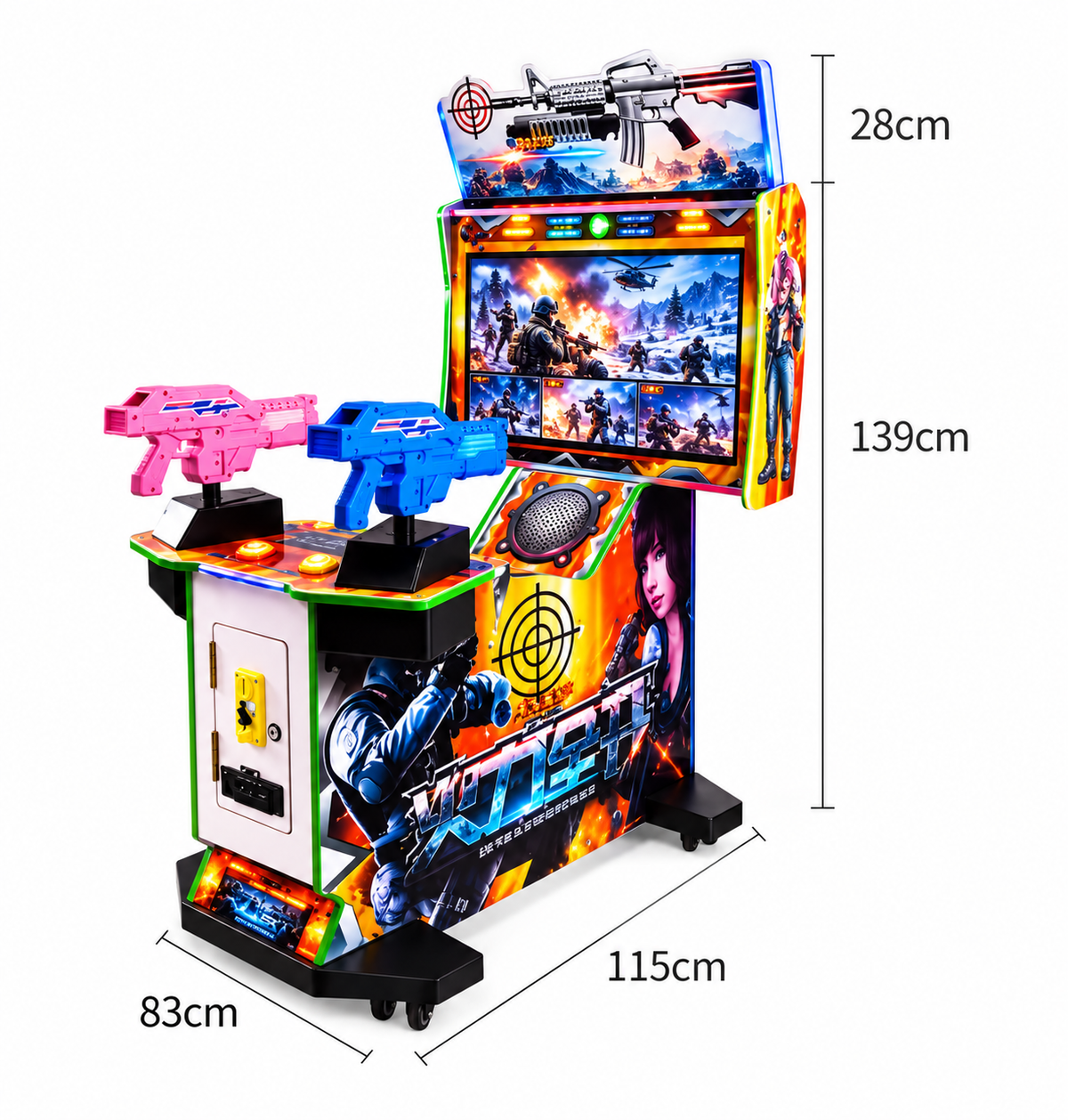 3-in-1 Coin-Operated Arcade Shooting Gun Video Game Machine – view 7