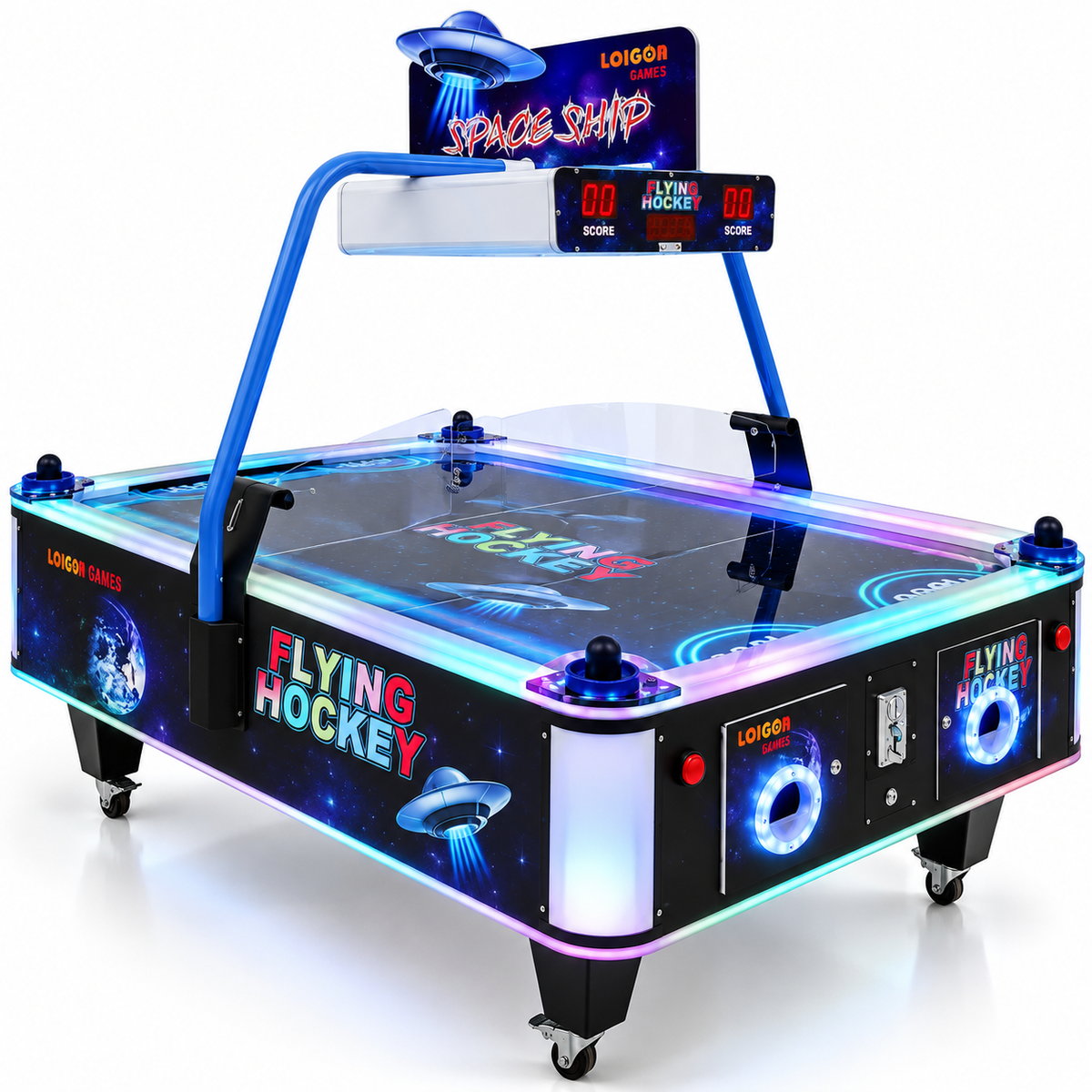 Coin Operated Air Hockey Arcade Table with LED Lights