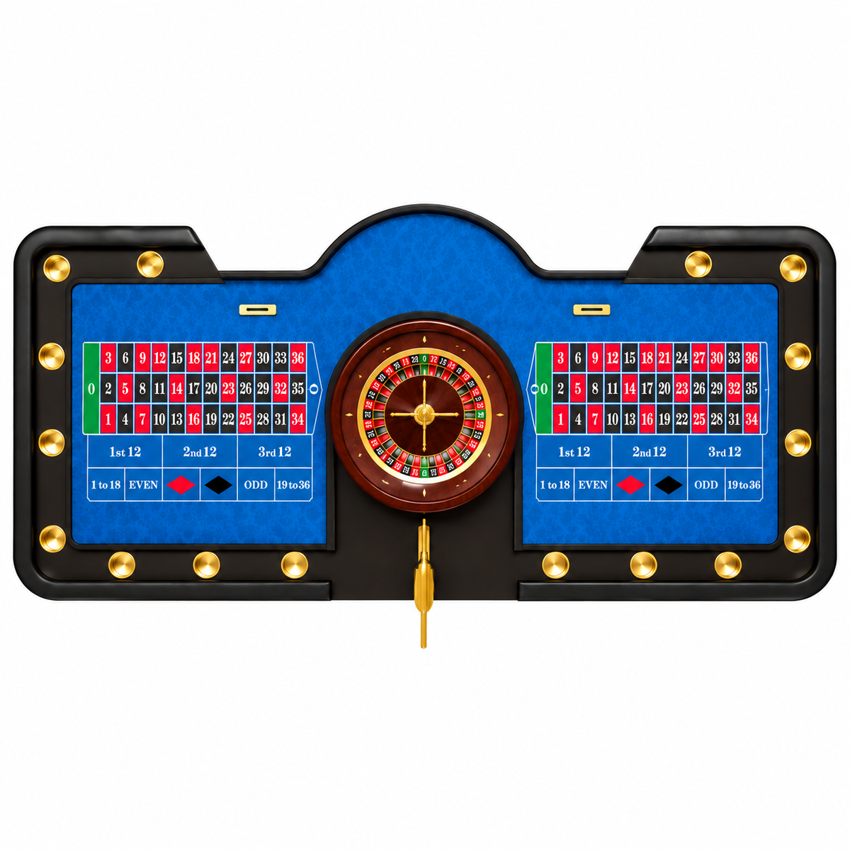 2 in 1 Professional Casino Roulette Table with Dual Playing Areas