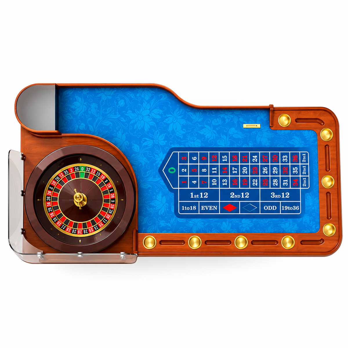 Solid Wooden Casino Roulette Table with Professional Wheel Setup