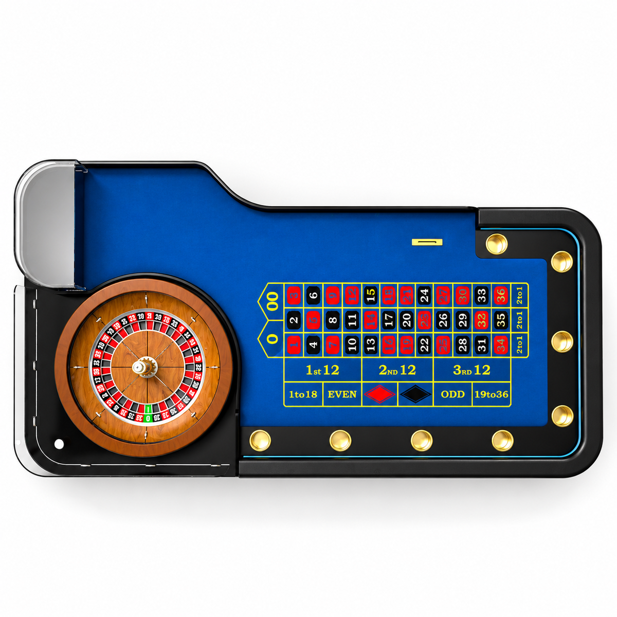 Luxury Casino Roulette Table Set with LED Poker Top