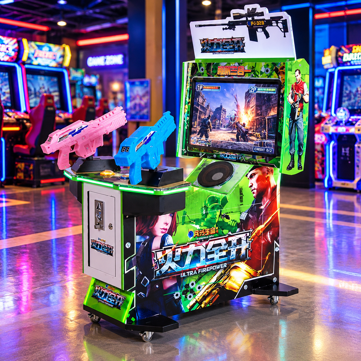 3-in-1 Coin-Operated Arcade Shooting Gun Video Game Machine – view 2