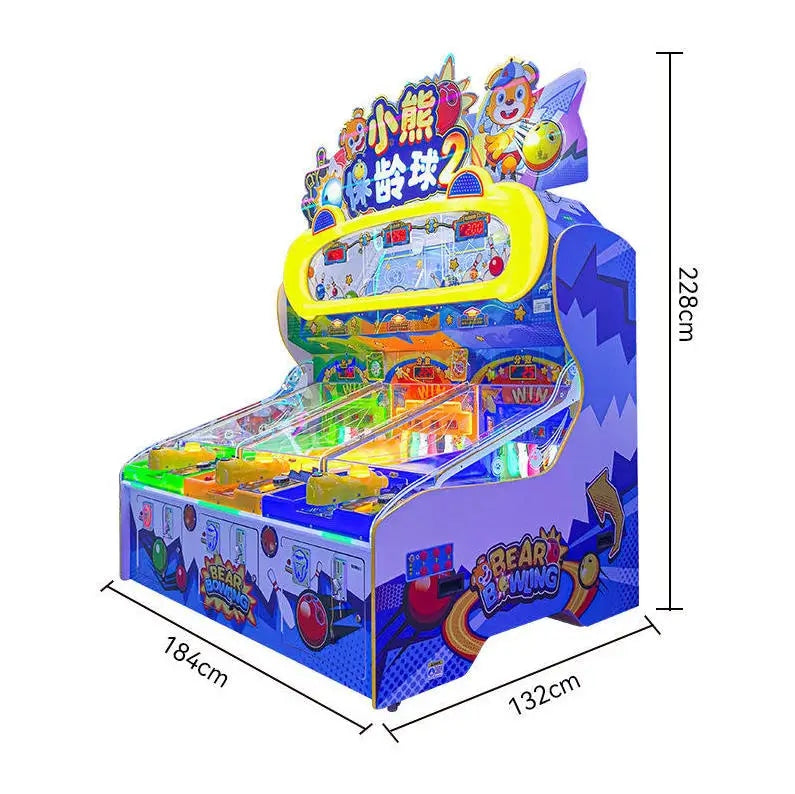 Coin Operated Bear Bowling Redemption Arcade Machine for Kids