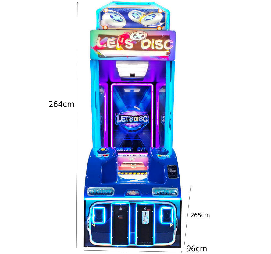 Coin Operated Flying Disc Arcade Game Machine with LED Lights