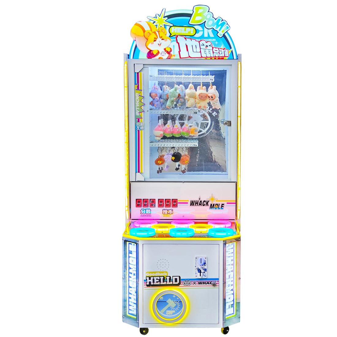 Coin Operated Hamster Hammer Whack Mole Game Cabinet