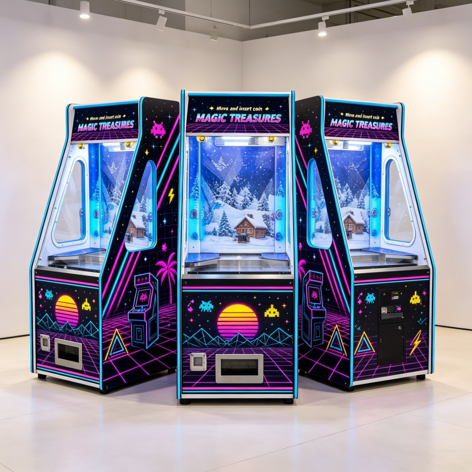Coin Operated Synthwave Neon Arcade Cabinet