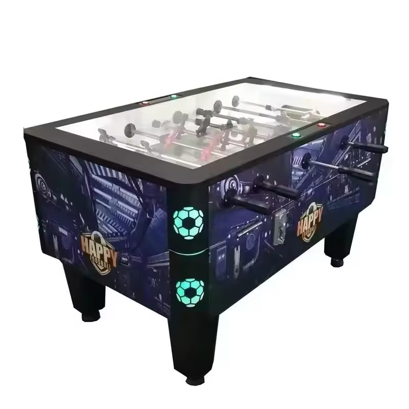 Covered Foosball Table with Glass Top for Indoor Soccer Games