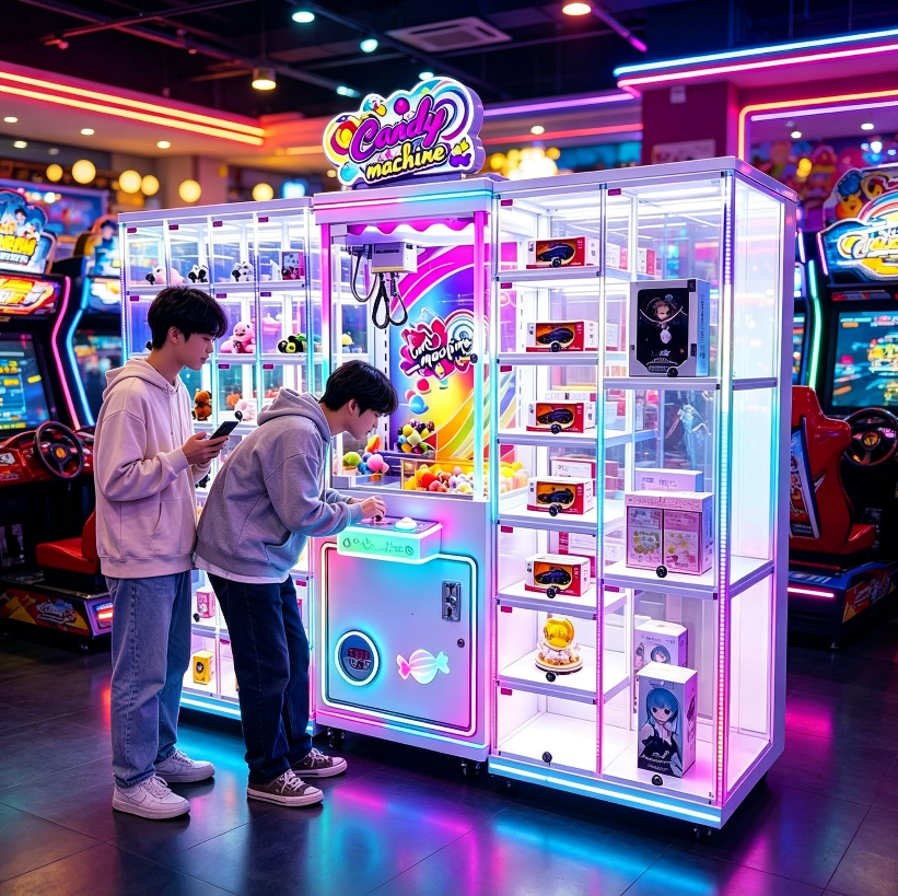 Crane Machine Coin Operated Candy Prize Cabinet Spanish Japanese