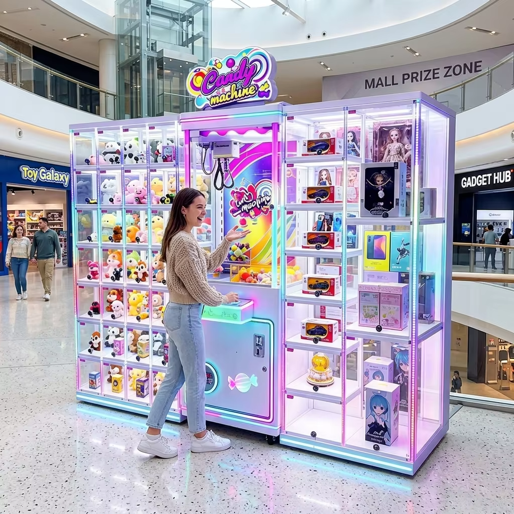 Crane Machine Coin Operated Candy Prize Cabinet Spanish Japanese