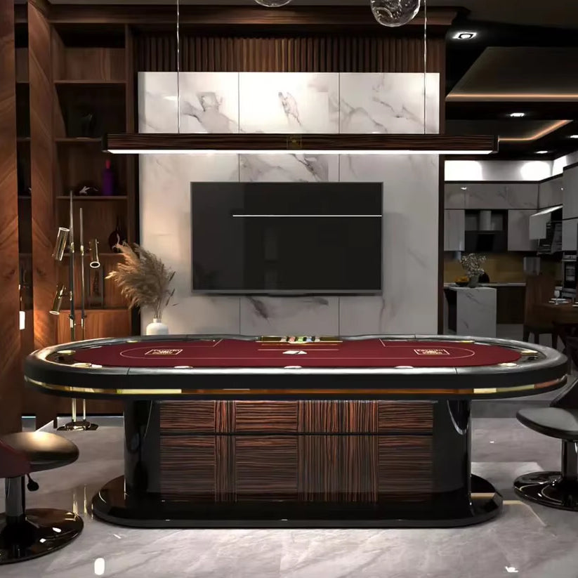 Deluxe Texas Poker Table with Custom Colors and LED Styling