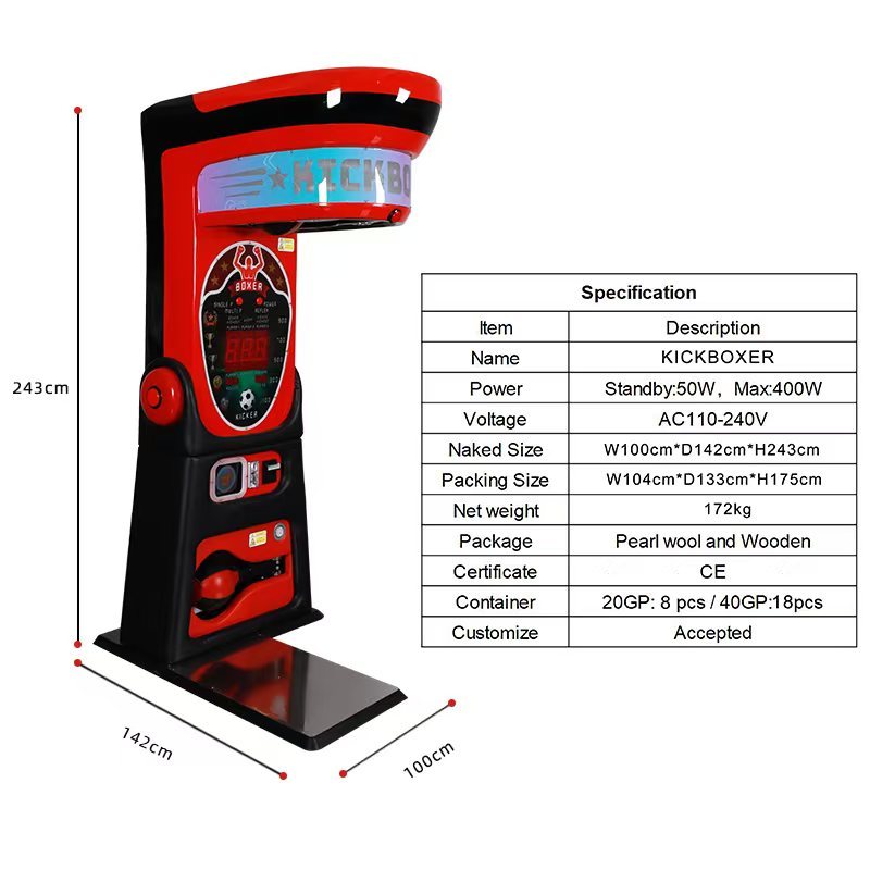Electronic Boxing Arcade Game Machine Metal Fiberglass Cabinet