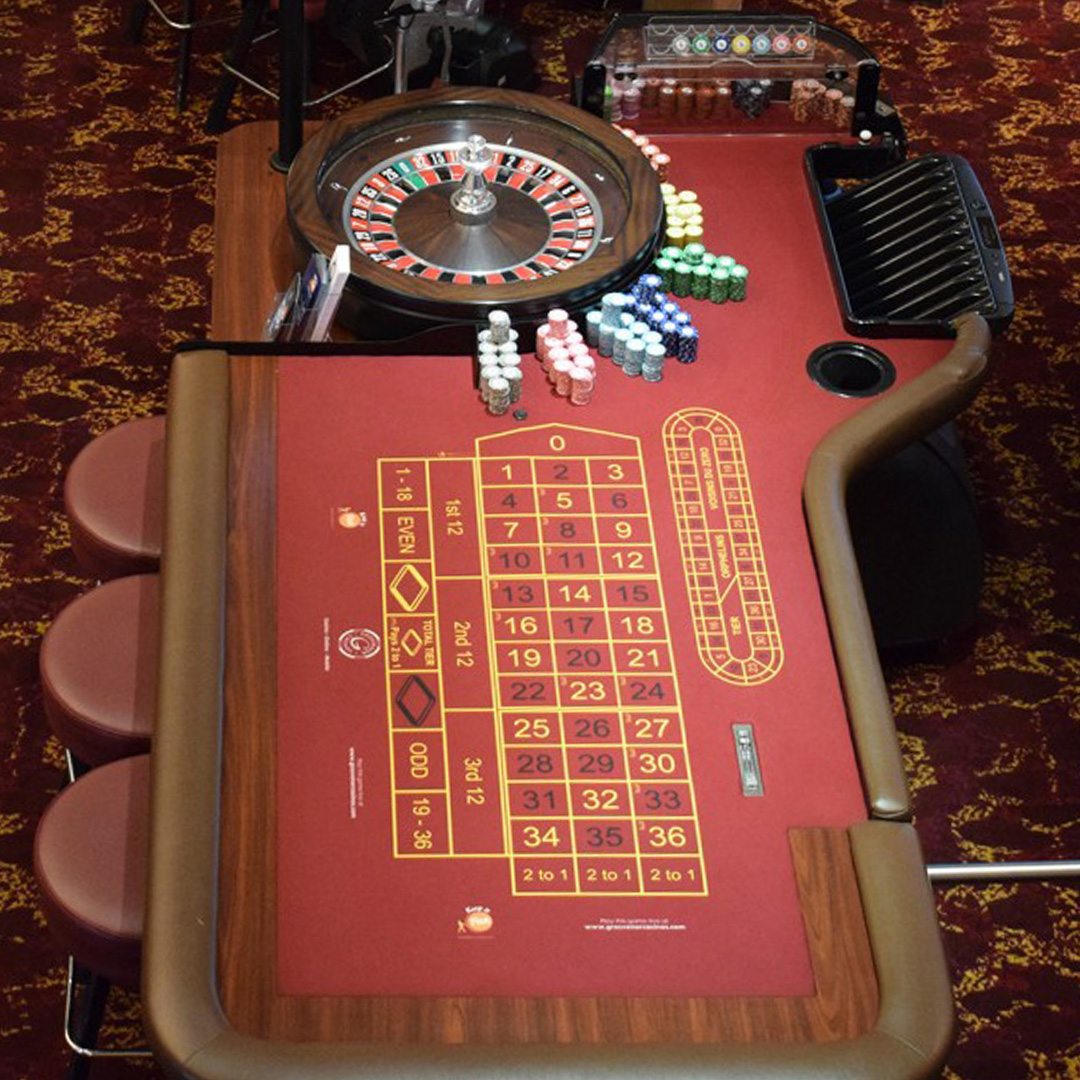 Electronic Casino Roulette Table with Digital Display and LED Controls