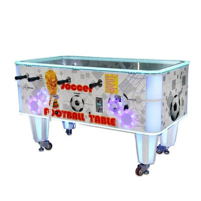 Electronic Coin-Operated Soccer Foosball Table with LED Lighting