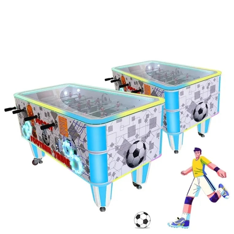 Electronic Coin-Operated Soccer Foosball Table with LED Lighting