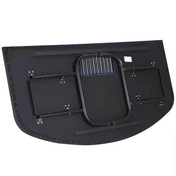 Foldable Half Round Blackjack Casino Table with Blue Felt and Cup Holders