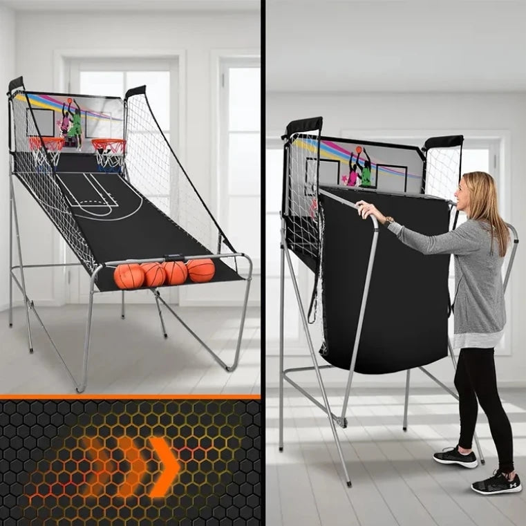 Foldable Metal Basketball Shooting Arcade Game Machine