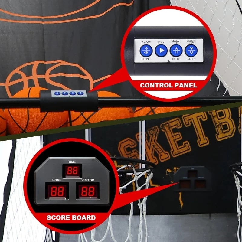 Foldable Metal Basketball Shooting Arcade Game Machine