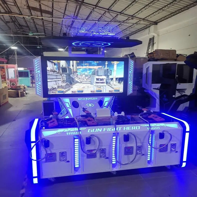 Four-Player Arcade Shooting Simulator Game Machine